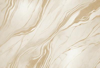 The primary subject of the image is a marble tile with a gold and white color scheme. The setting is a wall, and the visual style is a close-up of the tile. The colors and mood of the image are warm and elegant, with the gold and white tones creating a sophisticated and luxurious atmosphere.