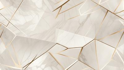 The primary subject of the image is a marble wall with a gold pattern. The setting is a room with a white marble floor. The visual style is a close-up of the marble wall, showcasing the intricate gold pattern. The colors and mood of the image are predominantly white and gold, giving it a luxurious and elegant appearance.