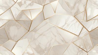 The primary subject of the image is a marble wall with a gold pattern. The setting is a room with a white marble floor. The visual style is a close-up of the marble wall, showcasing the intricate gold pattern. The colors and mood of the image are predominantly white and gold, giving it a luxurious and elegant appearance.