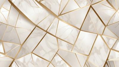The primary subject of the image is a marble wall with a gold pattern. The setting is a room with a white marble wall, and the visual style is a close-up of the marble wall. The colors and mood of the image are predominantly white and gold, creating a luxurious and elegant atmosphere.