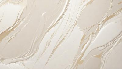 The primary subject of the image is a white marble wall with a pattern of swirls and waves. The setting is a room with a white marble floor, which complements the wall. The visual style is a combination of a photo and digital art, creating a unique and intricate design. The colors and mood of the image are predominantly white, giving it a clean and elegant appearance.