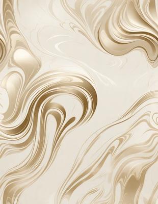 The primary subject of the image is a wall with a patterned design. The setting is a room with a white wall, and the visual style appears to be a combination of photo and digital art. The dominant colors are gold and white, creating a warm and elegant atmosphere.