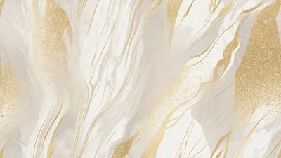 The primary subject of the image is a white and gold wallpaper with a gold and white color scheme. The setting is a wall, and the visual style is a patterned wallpaper. The colors and mood of the image are warm and inviting, creating a cozy and elegant atmosphere.