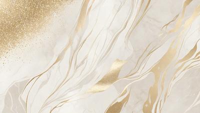 The primary subject of the image is a marble-like texture with gold accents. The setting is a white background, which contrasts with the gold and marble-like texture. The visual style is a combination of digital art and illustration, creating a unique and eye-catching design. The colors and mood of the image are predominantly gold and white, giving it a luxurious and elegant appearance.