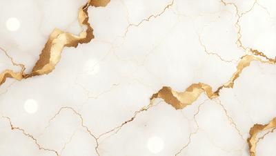 The primary subject of the image is a white marble wall with gold accents. The setting is a room with a white marble wall, and the visual style is a photo. The dominant colors are white and gold, creating a luxurious and elegant atmosphere.