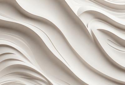 The primary subject of the image is a white, textured wall with a patterned texture. The setting is a room with a white background, and the visual style appears to be a combination of a photo and digital art. The dominant colors are white and beige, creating a clean and minimalist atmosphere.