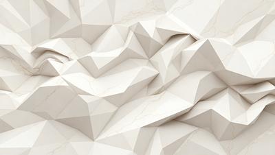 The image features a white, geometric pattern on a white background. The pattern is composed of triangles and lines, creating a visually striking and intricate design. The overall atmosphere of the image is clean, minimalistic, and artistic.