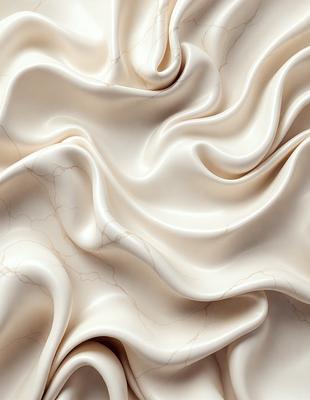 The primary subject of the image is a white marble wall with a pattern of wrinkles and folds. The setting is a room with a white marble floor, and the visual style is a close-up of the marble wall. The colors and mood of the image are predominantly white, giving it a clean and elegant appearance.