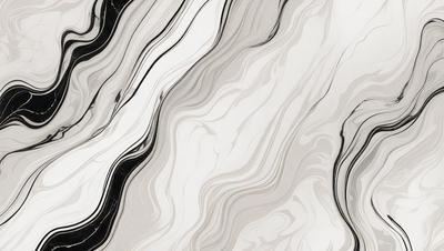 The primary subject of the image is a white and black marble pattern. The setting is a white and black marble wall, which serves as the background. The visual style is a combination of photo and digital art, creating a unique and intricate pattern. The colors and mood of the image are predominantly black and white, giving it a classic and elegant appearance.
