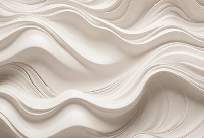 The image features a white wall with a large, curved design. The wall appears to be made of marble, giving it a luxurious and elegant appearance. The curved design creates a sense of depth and adds visual interest to the space. The overall atmosphere of the image is clean, modern, and sophisticated.