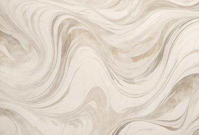 The primary subject of the image is a marble wall with a patterned design. The setting is a room with a marble wall as the main focus. The visual style is a combination of a photo and a drawing, creating a unique and artistic appearance. The colors and mood of the image are predominantly white and gray, giving it a clean and sophisticated feel.