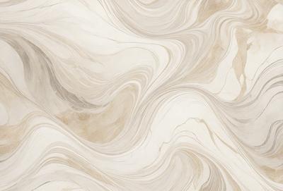 The primary subject of the image is a marble-like patterned wallpaper. The setting is a room with a white marble-like wallpaper. The visual style is a patterned wallpaper, which gives the room a unique and elegant appearance. The dominant colors are white and beige, creating a clean and sophisticated atmosphere.