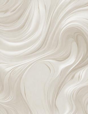 The primary subject of the image is a white, textured wall with a pattern of swirls and waves. The setting is a room with a white background, and the visual style appears to be a combination of a photo and digital art. The dominant colors are white and gray, creating a clean and minimalist atmosphere.