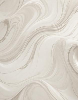 The primary subject of the image is a white, textured wall with a pattern of swirls and waves. The setting is a room with a white background, and the visual style appears to be a combination of a photo and digital art. The dominant colors are white and gray, creating a clean and minimalist atmosphere.