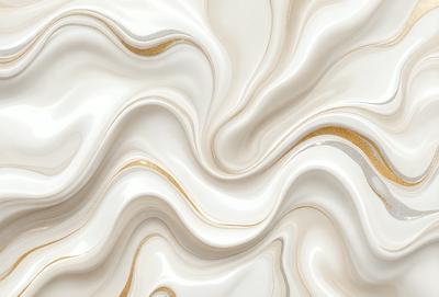 The primary subject of the image is a white marble wall with a gold accent. The setting is a room with a white marble wall, and the visual style is a photo. The dominant colors are white and gold, creating a clean and elegant atmosphere.