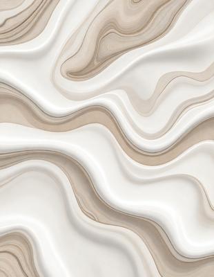 The image features a white and brown marble wall with a unique, swirling pattern. The wall appears to be made of marble tiles, giving it a luxurious and elegant appearance. The combination of white and brown tones creates a visually appealing contrast, making the wall stand out as a focal point in the space.