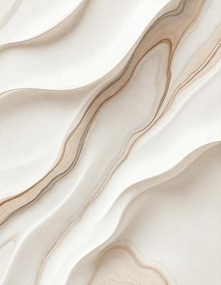 The primary subject of the image is a white marble wall with a pattern of wood grain. The setting is a room with a white background, and the visual style is a close-up of the marble wall. The colors and mood of the image are predominantly white, giving it a clean and elegant appearance.