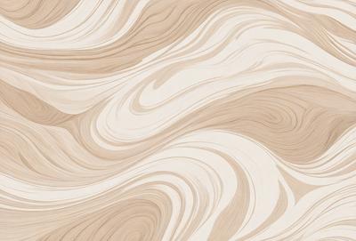 The primary subject of the image is a patterned wallpaper with a brown and white color scheme. The setting is a room with a wooden floor, and the visual style appears to be a combination of a photo and a drawing. The colors and mood of the image are warm and inviting, creating a cozy atmosphere.