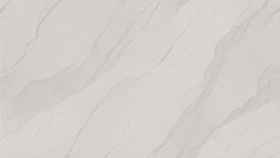 The primary subject of the image is a white marble wall with a pattern of white and grey veins. The setting is a room with a white marble floor. The visual style is a drawing or illustration, giving the image a clean and elegant appearance. The colors and mood are predominantly white and grey, creating a sense of sophistication and elegance.