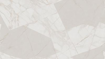 The primary subject of the image is a marble tile with a white and grey color scheme. The setting is a bathroom, as indicated by the presence of a marble floor. The visual style is a close-up of the marble tile, showcasing its texture and pattern. The colors and mood of the image are predominantly neutral, with a touch of elegance and sophistication.