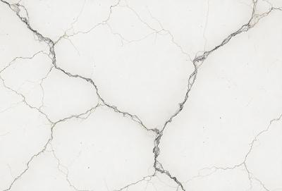 The primary subject of the image is a white marble wall with visible cracks and holes. The setting is a room with a white marble floor. The visual style is a close-up of the marble wall, showcasing its texture and imperfections. The colors and mood of the image are predominantly white, giving it a clean and minimalist appearance.