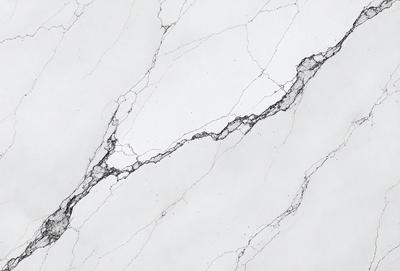 The primary subject of the image is a marble wall with a crack in it. The setting is a white marble wall, and the visual style is a photo. The crack in the marble wall adds a sense of imperfection to the otherwise pristine surface. The colors in the image are predominantly white, giving the scene a clean and elegant appearance.