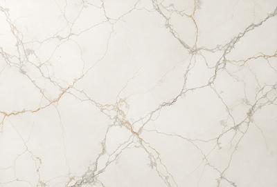The primary subject of the image is a white marble wall with a pattern of yellow streaks. The setting is a room with a white marble floor. The visual style is a close-up of the marble wall, showcasing its unique texture and design. The colors and mood of the image are predominantly white and neutral, with the yellow streaks adding a touch of warmth and interest to the overall atmosphere.