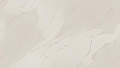 The primary subject of the image is a white marble wall with a pattern of white and grey veins. The setting is a room with a white marble floor. The visual style is a close-up of the marble wall, showcasing the intricate vein patterns. The colors and mood of the image are predominantly white and grey, giving it a clean and elegant appearance.
