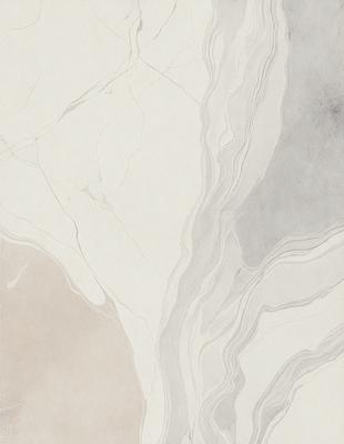 The primary subject of the image is a white marble wall with a pattern of veins and grooves. The setting is a room with a white marble floor, which complements the wall. The visual style is a close-up of the marble wall, showcasing its intricate details. The colors and mood of the image are predominantly white, giving it a clean and elegant appearance.