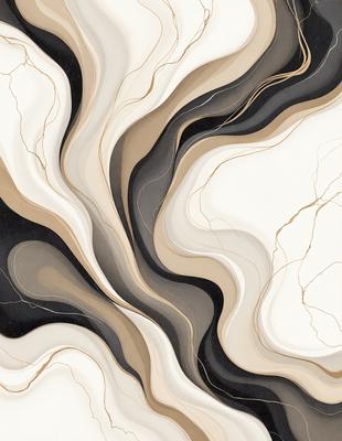The primary subject of the image is a black and white painting of a white and black pattern. The setting is a white wall, and the visual style is a painting. The dominant colors are black and white, creating a bold and striking pattern. The overall atmosphere of the image is modern and artistic.