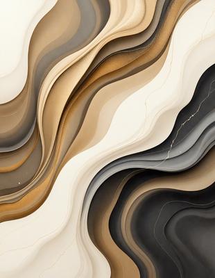 The primary subject of the image is a painting featuring a variety of colors and textures. The painting is set against a white background, which provides a clean and contrasting backdrop. The visual style of the painting is a mix of digital art and illustration, creating a unique and artistic representation. The dominant colors in the painting are black, white, and various shades of gray, which contribute to a moody and dramatic atmosphere.