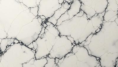 The image features a white marble surface with a pattern of black and white spots. The marble appears to be cracked and has a rough texture. The overall atmosphere of the image is elegant and sophisticated, with the marble surface serving as a striking backdrop.