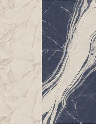 The primary subject of the image is a marble tile, which is the main object, scene, or focus of the image. The setting or background features a blue and white marble tile, which is the environment, backdrop, or surface visible in the image. The visual style of the image is a photo, as it is a realistic representation of the marble tile. The colors and mood of the image are predominantly blue and white, giving it a clean and elegant appearance.