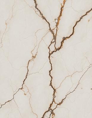 The primary subject of the image is a marble surface with visible cracks and crevices. The setting is a white marble wall, and the visual style is a close-up of the marble surface. The colors and mood of the image are predominantly white, giving it a clean and elegant appearance.