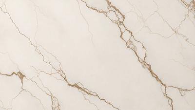 The primary subject of the image is a marble wall with a gold-like texture. The setting is a white wall, and the visual style is a close-up of the marble wall. The colors and mood of the image are predominantly white and gold, creating a luxurious and elegant atmosphere.