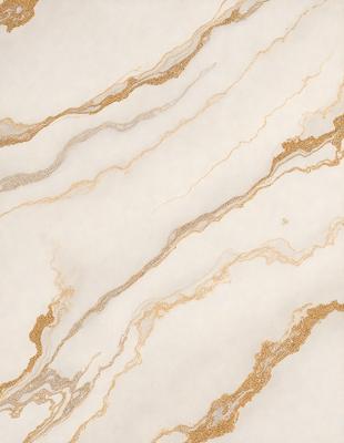 The primary subject of the image is a marble countertop with a gold and white color scheme. The setting is a kitchen, and the visual style is a close-up of the marble countertop. The colors and mood of the image are elegant and sophisticated, with the gold and white tones creating a luxurious and refined atmosphere.
