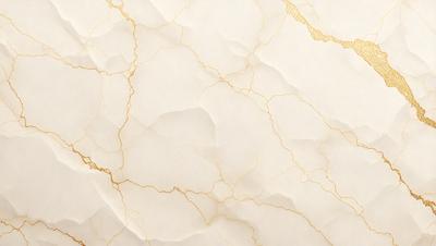 The primary subject of the image is a white marble wall with gold accents. The setting is a room with a white marble wall, and the visual style is a combination of photo and digital art. The dominant colors are white and gold, creating a luxurious and elegant atmosphere.