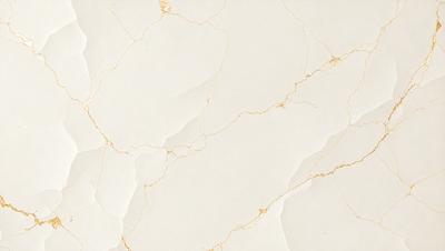 The primary subject of the image is a white marble wall with gold veins. The setting is a room with a white marble wall as the main focus. The visual style is a close-up of the marble wall, showcasing its unique texture and design. The colors and mood of the image are predominantly white and gold, giving it a luxurious and elegant appearance.