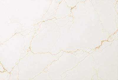 The primary subject of the image is a white marble wall with a gold-colored texture. The setting is a room with a white marble floor. The visual style is a close-up of the marble wall, showcasing its unique texture. The colors and mood of the image are predominantly white and gold, creating a luxurious and elegant atmosphere.