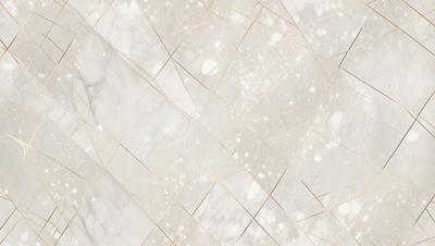 The primary subject of the image is a marble wall with a gold pattern. The setting is a room with a white marble floor. The visual style is a combination of a photo and digital art, creating a unique and intricate design. The dominant colors are white and gold, giving the room a luxurious and elegant atmosphere.