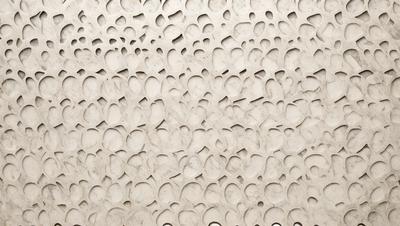 The primary subject of the image is a wall with a pattern of holes or bumps on it. The setting is an indoor environment, possibly a room or a building. The visual style of the image is a close-up of the wall, showcasing the intricate pattern of the holes. The colors and mood of the image are predominantly white, giving it a clean and minimalist appearance.
