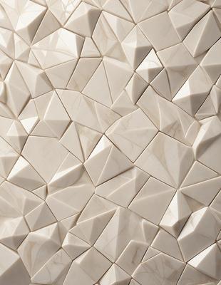 The primary subject of the image is a white marble wall with a unique and intricate design. The setting is a room with a white marble wall as the main focus. The visual style is a close-up of the marble wall, showcasing its texture and pattern. The colors and mood of the image are predominantly white, giving it a clean and elegant appearance.