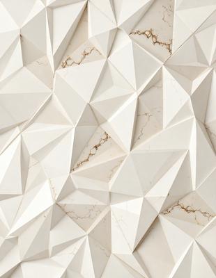 The primary subject of the image is a white marble wall with a unique, geometric pattern. The setting is a room with a white marble wall, which serves as the background. The visual style is a close-up of the marble wall, showcasing its intricate design. The colors and mood of the image are predominantly white, giving it a clean and elegant appearance.