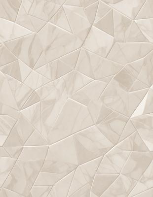 The primary subject of the image is a marble tile wall. The setting is a room with a white marble tile wall, which is the main object of the image. The visual style is a close-up of the marble tile wall, showcasing its texture and pattern. The colors and mood of the image are predominantly white, giving it a clean and elegant appearance.