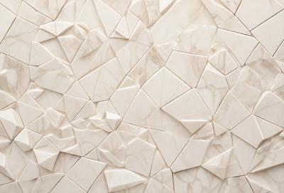 The primary subject of the image is a white marble wall with a unique and intricate design. The setting is a room with a white marble wall as the main focus. The visual style is a close-up of the marble wall, showcasing its texture and patterns. The colors and mood of the image are predominantly white, giving it a clean and elegant appearance.