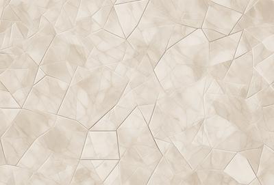 The primary subject of the image is a white tile wall with a pattern of triangles. The setting is a room with a white tile floor. The visual style is a close-up of the tile wall, showcasing the intricate pattern. The dominant colors are white and gray, creating a clean and minimalist atmosphere.