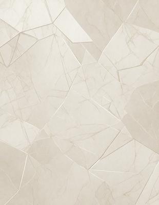 The primary subject of the image is a white marble tile wall. The setting is a room with a white marble tile floor. The visual style is a close-up of the marble tile wall, showcasing its texture and pattern. The colors and mood of the image are predominantly white, giving it a clean and elegant appearance.