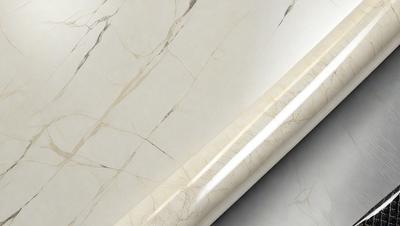 The primary subject of the image is a marble countertop. The setting is a white countertop, and the visual style is a photo. The countertop has a white marble surface, and the colors and mood are predominantly white, giving the scene a clean and elegant appearance.