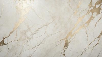 The primary subject of the image is a marble wall with a gold-colored pattern. The setting is a room with a white background. The visual style is a close-up of the marble wall, showcasing its intricate design. The colors and mood of the image are elegant and sophisticated, with the gold pattern adding a touch of luxury.
