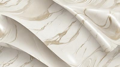 The primary subject of the image is a roll of marble paper, which is a patterned paper with a marble-like texture. The paper is white and has a patterned design, giving it a unique and elegant appearance. The setting of the image is a room with a table, and the visual style is a close-up of the marble paper roll. The colors and mood of the image are predominantly white, giving it a clean and sophisticated feel.